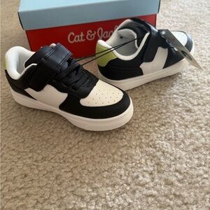 Cat & Jack Kids' Black, White, and Green Sneakers